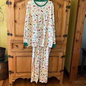 Men LC Lauren Conrad red green Christmas winter 2 piece pajamas set size XL NWT